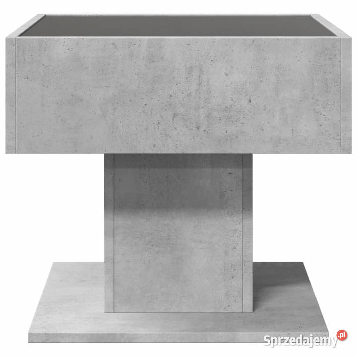 Stolik kawowy z LED szarość betonu 50x50x45 Warszawa