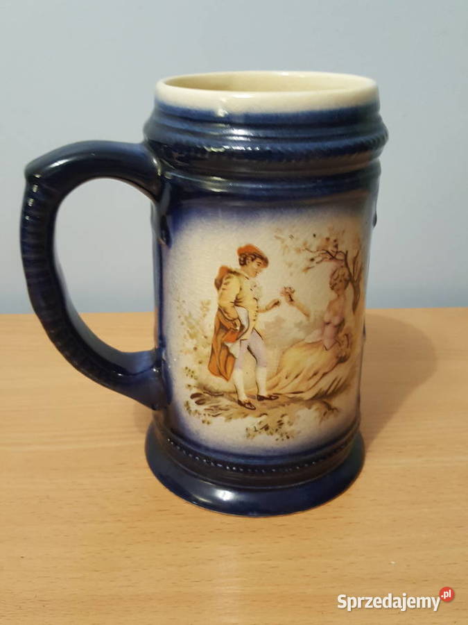KUFEL z motywem miłość wiedeńska granatowy Porcelana i szkło sprzedam