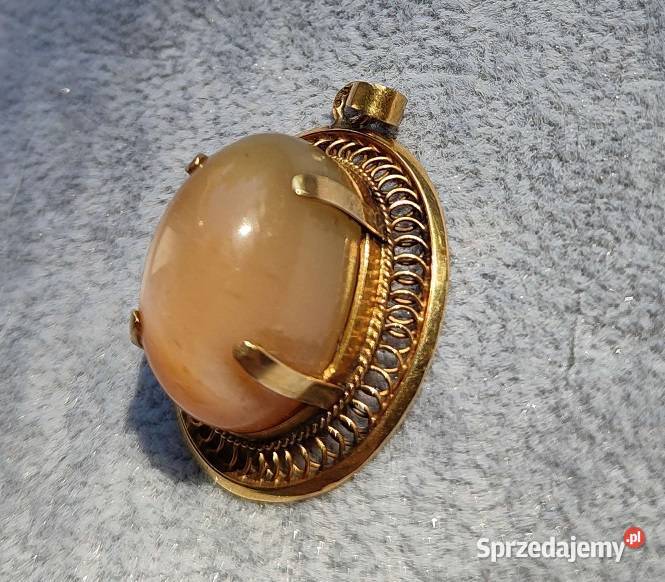 Wisiorek damski złoto 585 z bursztynem Mroków