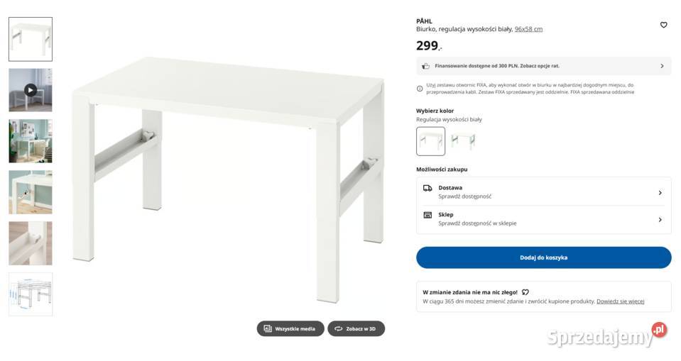 Biurko dziecięce IKEA PHL nadstawka krzesło Jedlnia-Letnisko