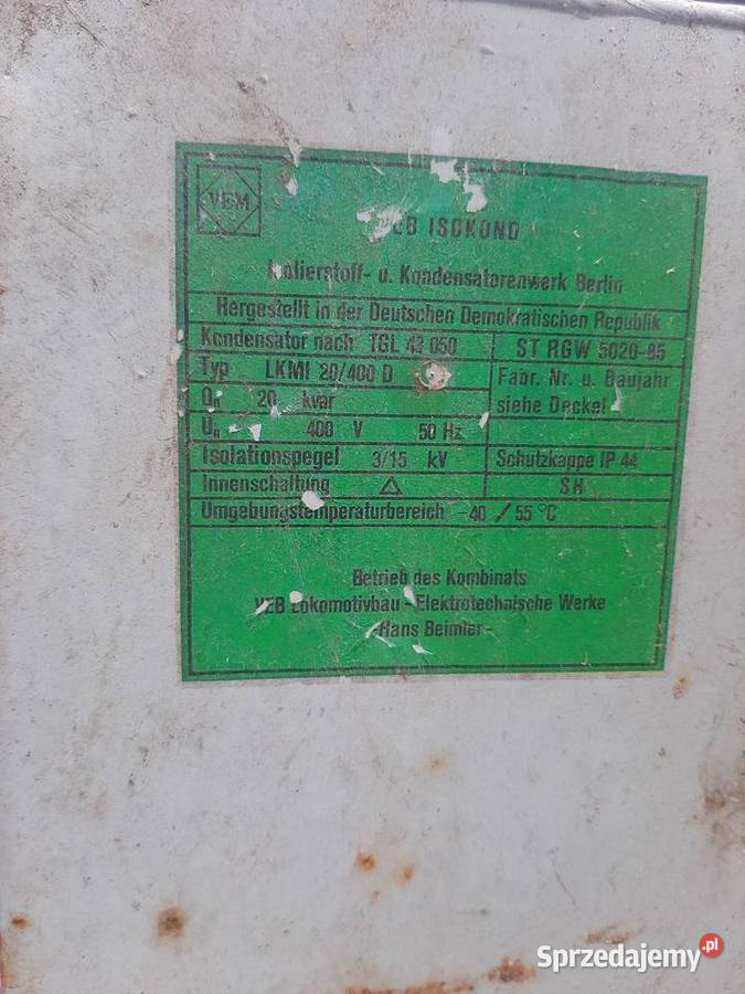 Kondensatory przemysłowe Zgierz sprzedam