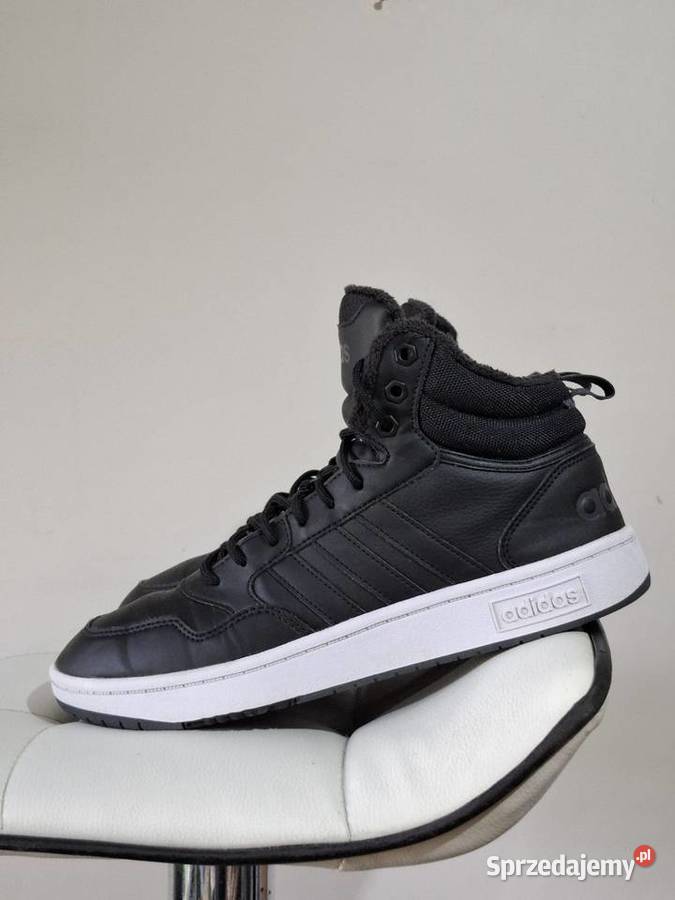 Ocieplane sneakersy 43 adidas Hoops 30 Mid skóra ekologiczna