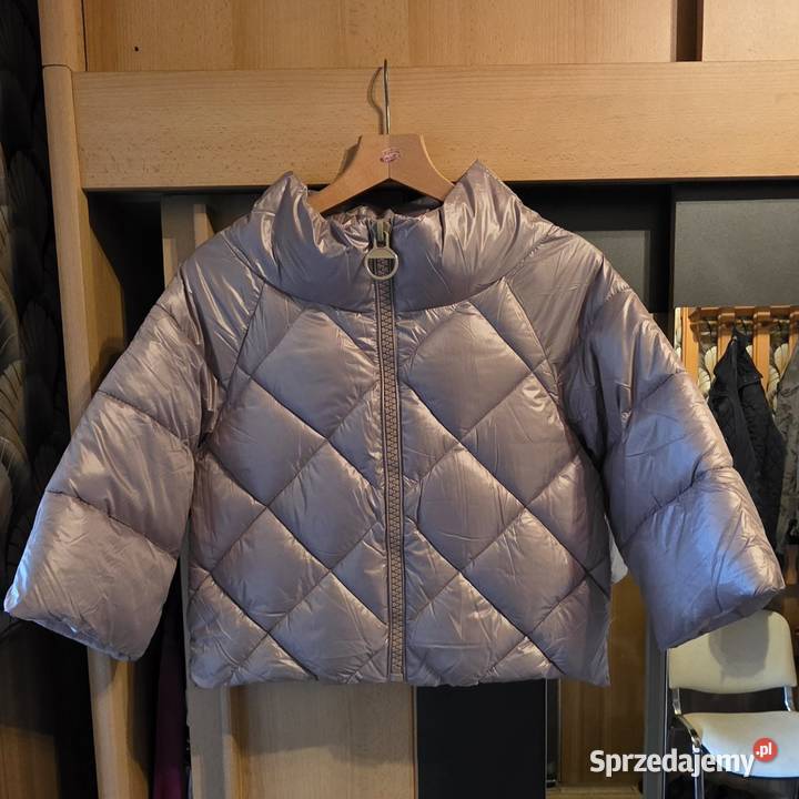 Stylowa Pikowana Kurtka w Odcieniu Brudnego Moda i Styl
