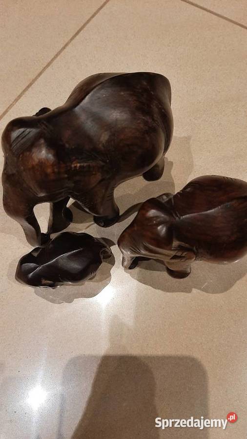 Drewniana Figurka Słoń 2 Stara Wyposażenie wnętrz Nowa Sól sprzedam