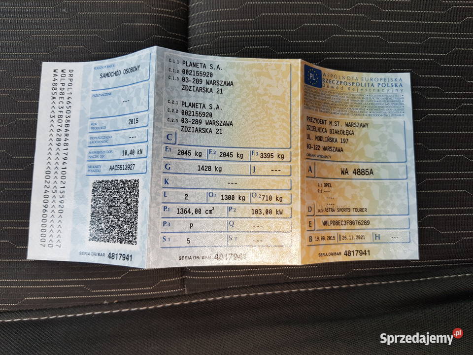 Syndyk sprzeda Opel Astra 14 T Benzyna Automat Warszawa