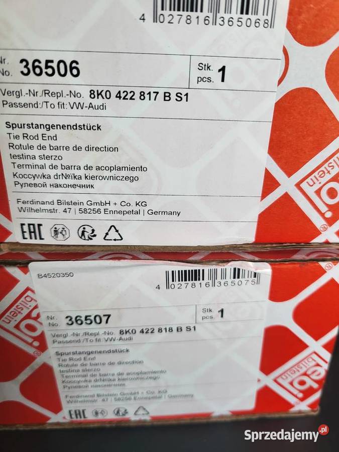 Wahacze dolne banany końcówki drążka FEBI A4 B8 podlaskie Łomża