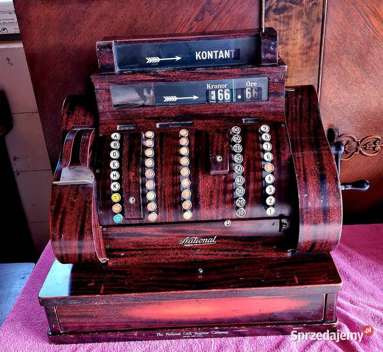 Stara zabytkowa kasa sklepowa NATIONAL Bydgoszcz