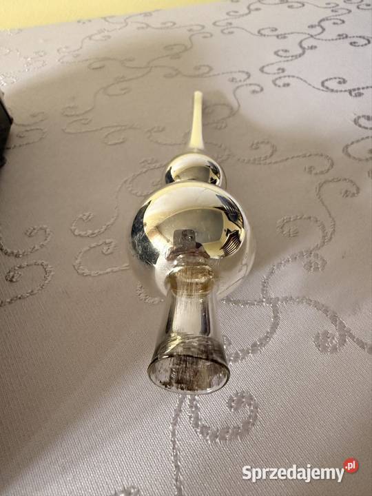 Szpic Czubek Choinkowy Srebrny Szkło Dmuchane Pozostałe śląskie Czerwionka-Leszczyny