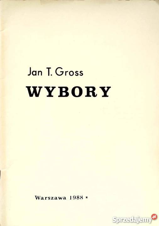 WYBORY GROSS TOMASZ JAN Bielsko-Biała sprzedam