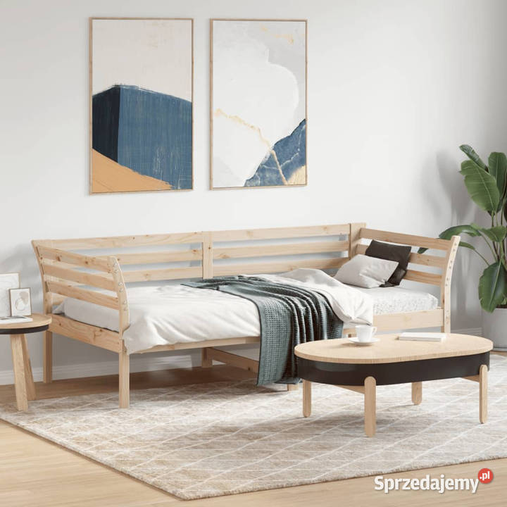 Łóżko dzienne lite drewno sosnowe 75x190