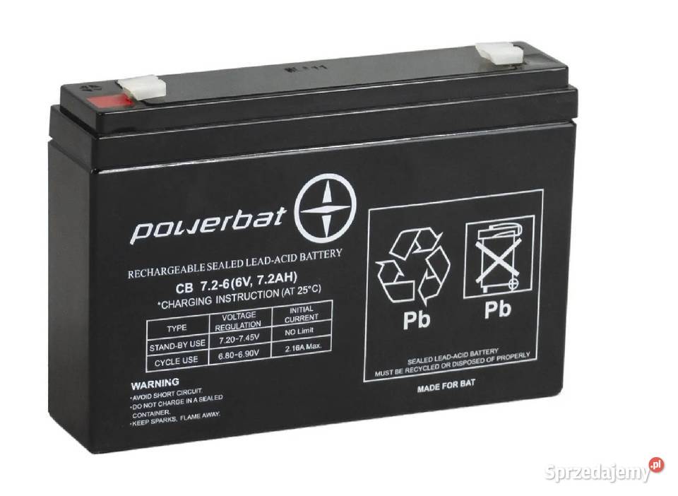 Akumulator żelowy 72Ah POWERBAT CB 726 6V Legionowo sprzedam
