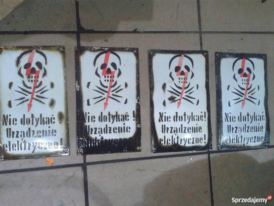 stara tablica ostrzegawczaEMALIA Bielsko-Biała sprzedam