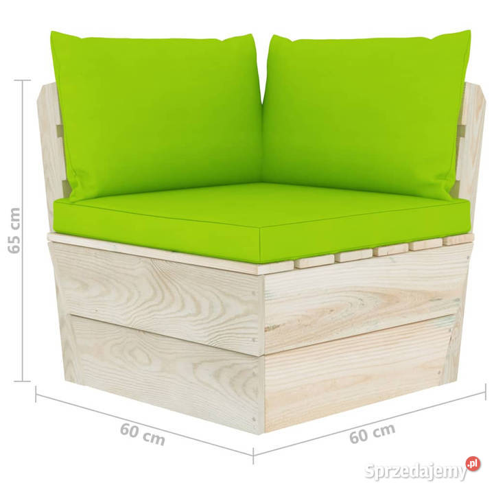 Ogrodowa sofa 2osobowa z palet z poduszkami