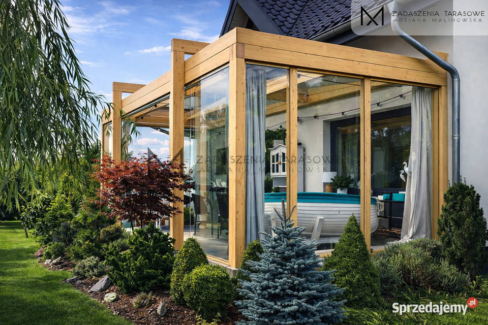 Zadaszenie tarasu ze szkłem Pergola drewniana Myślenice