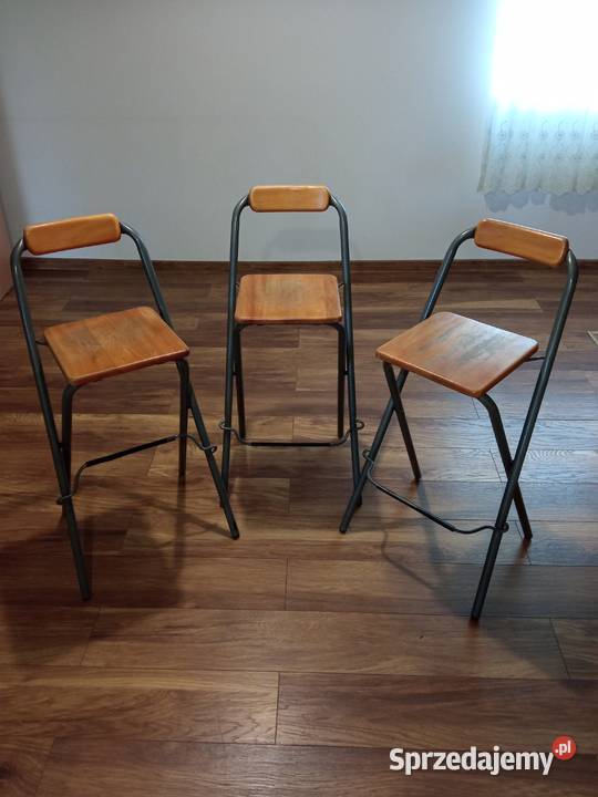 Hokery kuchenne krzesła barowe składane komplet Siemiatycze
