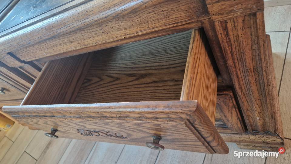 szafka nocna pełne drewno dębowe antyk dwie 62cm