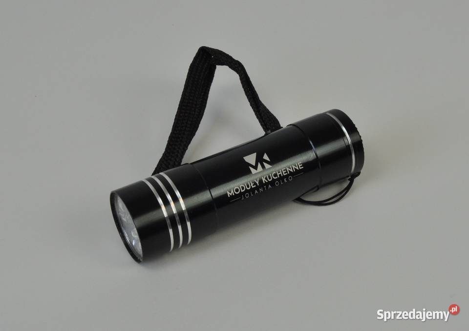 Latarka LED czarna z logo grawer 50 Latarki i oświetlenie Leżajsk sprzedam