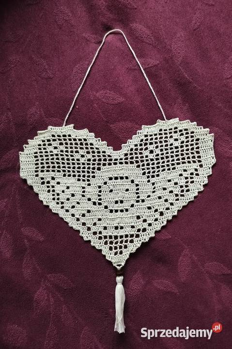 Szydełkowe serce z aniołem Lubin