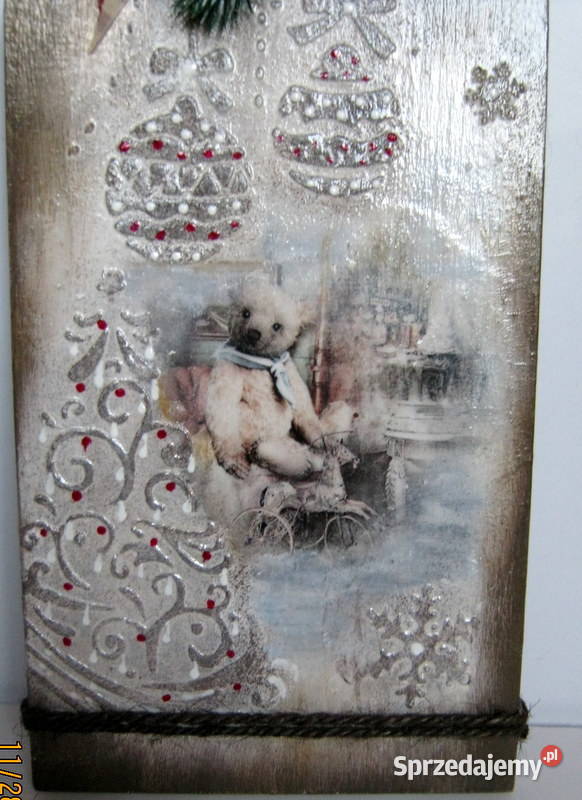 Deska świąteczna Misie rękodzieło