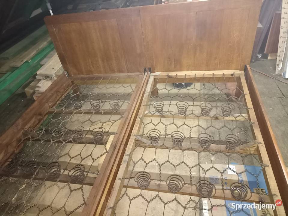 Łóżko małżeńskie drewniane antyk Dębica