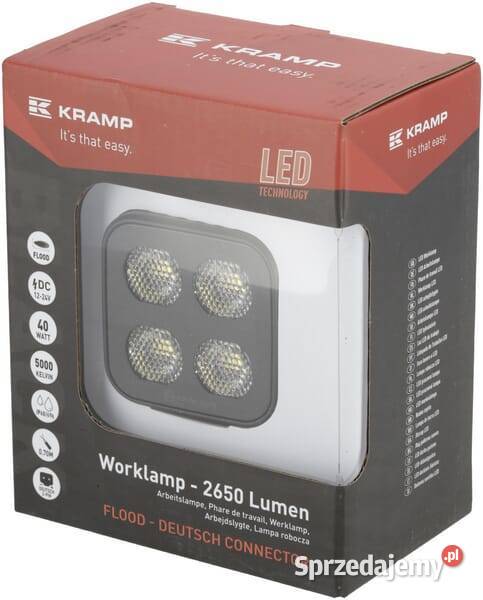 Lampa robocza LED kwadratowa 40W 2650lm 1224V Kamionna sprzedam