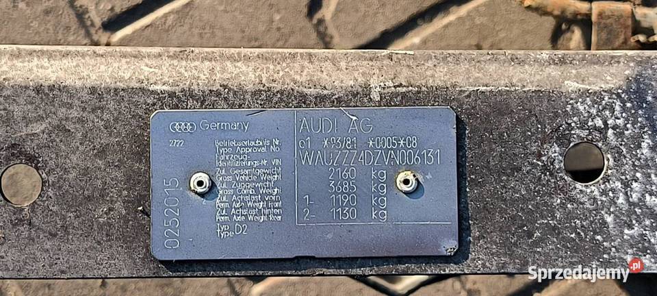 PAS PRZEDNI AUDI A8 D2 4D0805856A osobowe Lipno