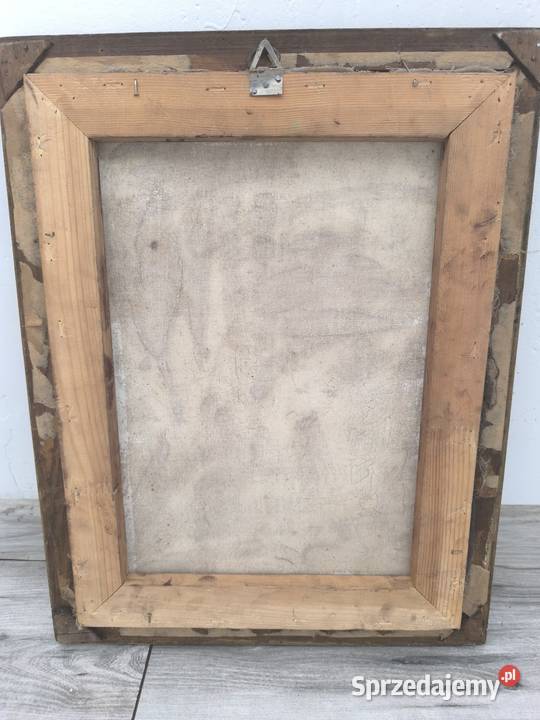 Stary oryginalny obraz olejny portret sygnowany łódzkie Łódź