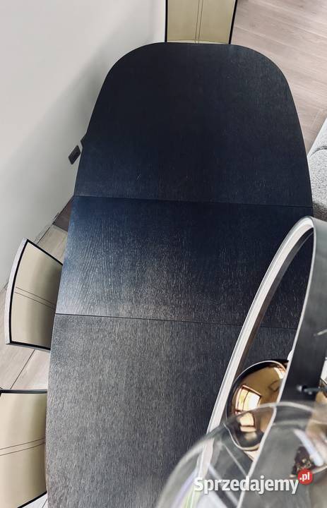 Stół fornirowany 6 krzeseł skórzanych Natuzzi Wrocław
