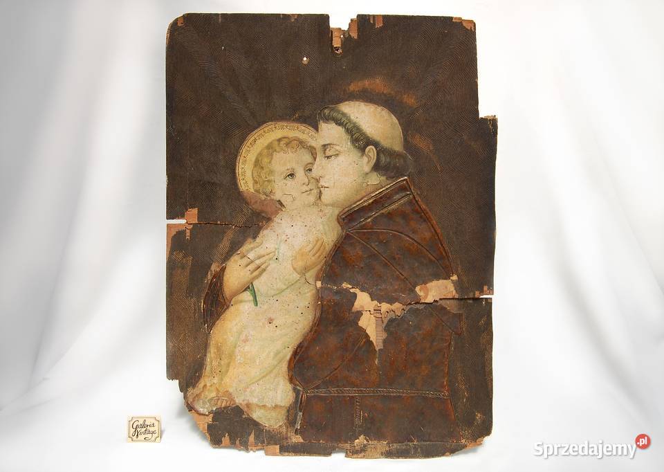 Św Antoni i Dzieciątko Jezus przedwojenny obraz Obrazki i obrazy