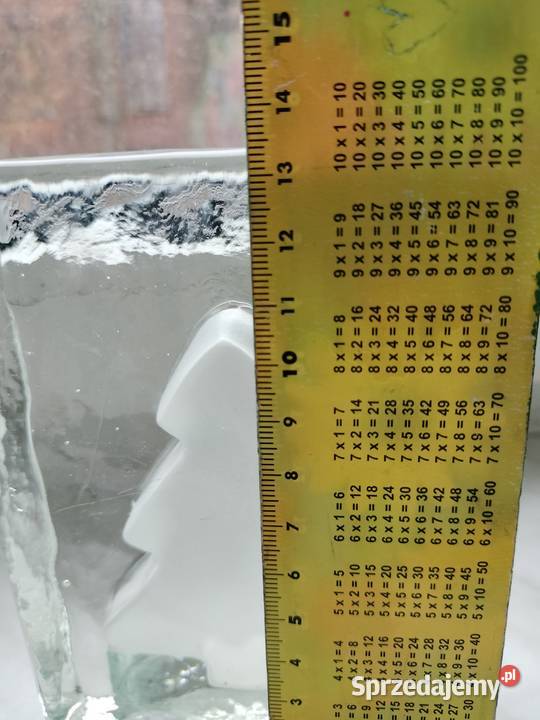 Świecznik szklany przycisk do papieru choinka Choszczno