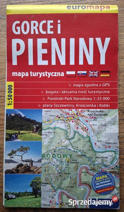 Gorce i Pieniny 150 000 mapa turystyczna Kraków