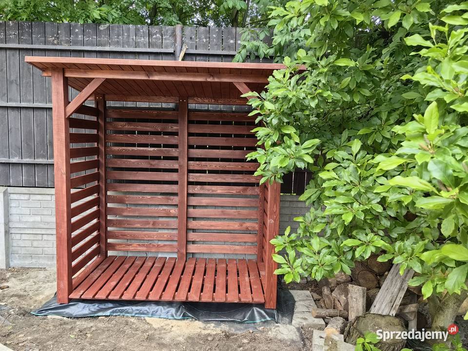 Drewutnia 2 x 11m na drewno kominkowe dach Drewutnie Kalety