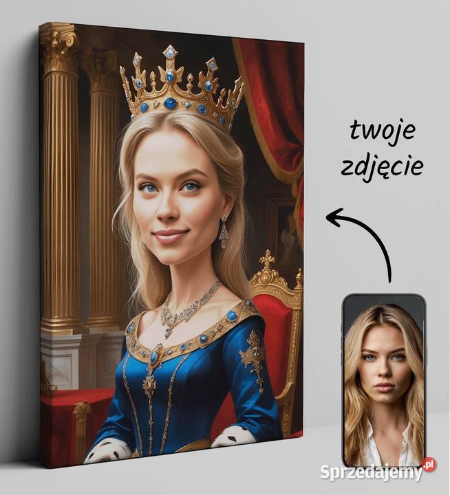 Obraz Portret na płótnie karykatura królowa Obrazki i obrazy Warszawa