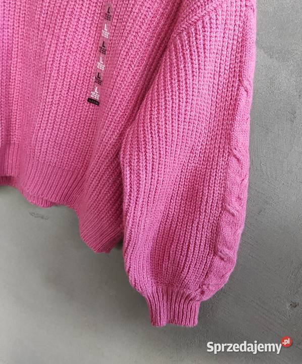 kiabi rózowy oversizowy sweter L 4244 Białka