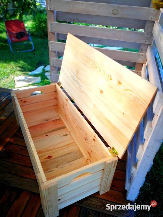 Skrzynia drewniana stolik kawowy pufa siedzisko Pozostałe Radków