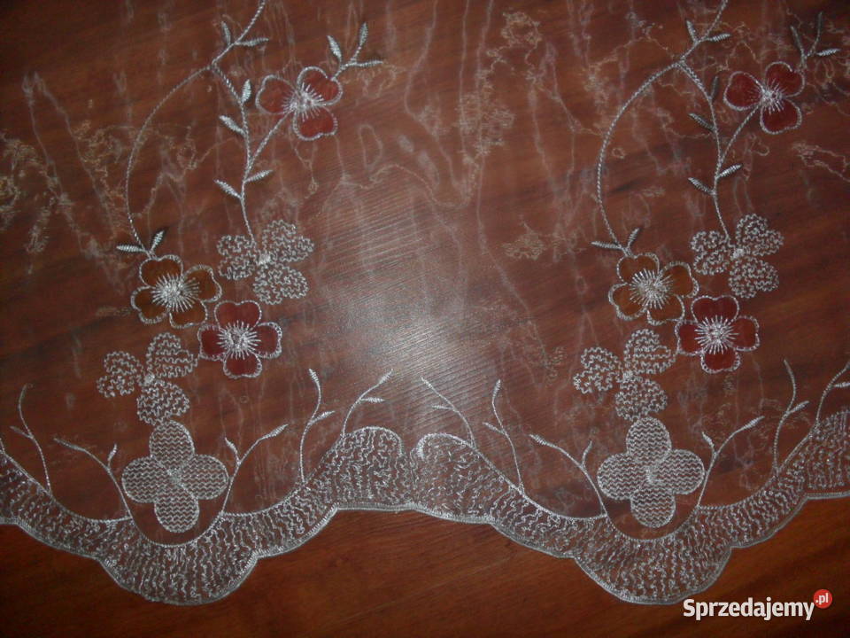 firan gotowa długa organtyna haft Wystrój okien Wrocław