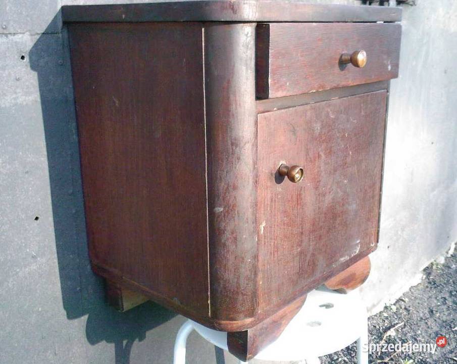 Zabytkowa szafeczka szafka nocna ocalona z Szafy, regały, półki Knurów