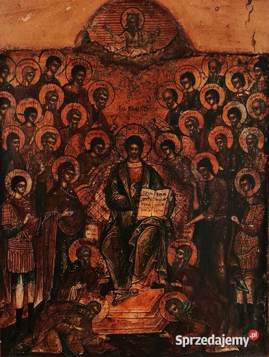 Ikona Deesis XIX wiek 0218 Malarstwo Warszawa