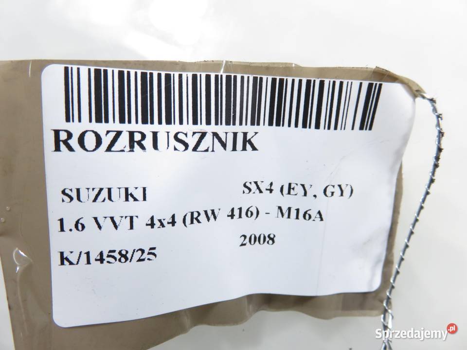 ROZRUSZNIK SUZUKI SX4 16 VVT 4x4 osobowe Motoryzacja