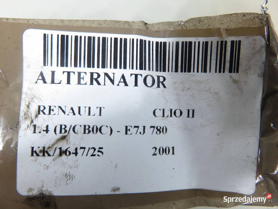 ALTERNATOR RENAULT CLIO II 14 7700422237 osobowe
