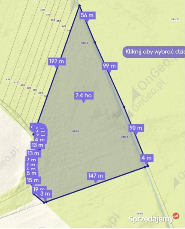 Grunt rolnydziałka rolna w mieściełąka 4zł/m2 Tychowo