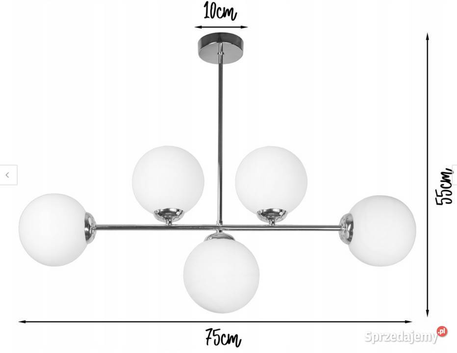 LAMPA WISZĄCA SUFITOWA ŻYRANDOL CHROM 3 4 5 KULE Oświetlenie Oświetlenie Choroszcz