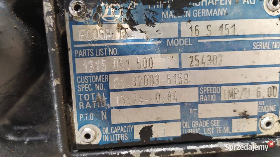 Obudowa środkowa skrzyni biegów ZF 16S 151 Rzędowice