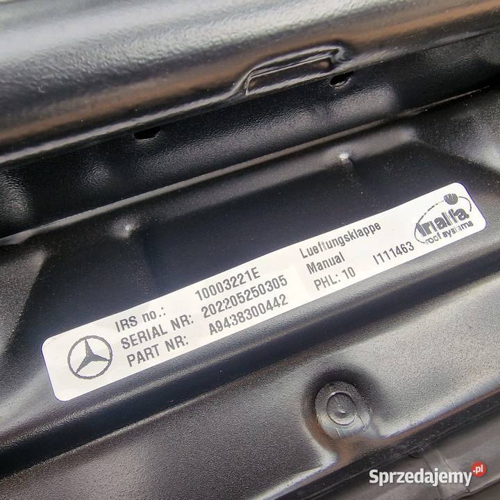 MERCEDES ATEGO SZYBERDACH MANUALNY ORYGINAŁ NOWY lubuskie