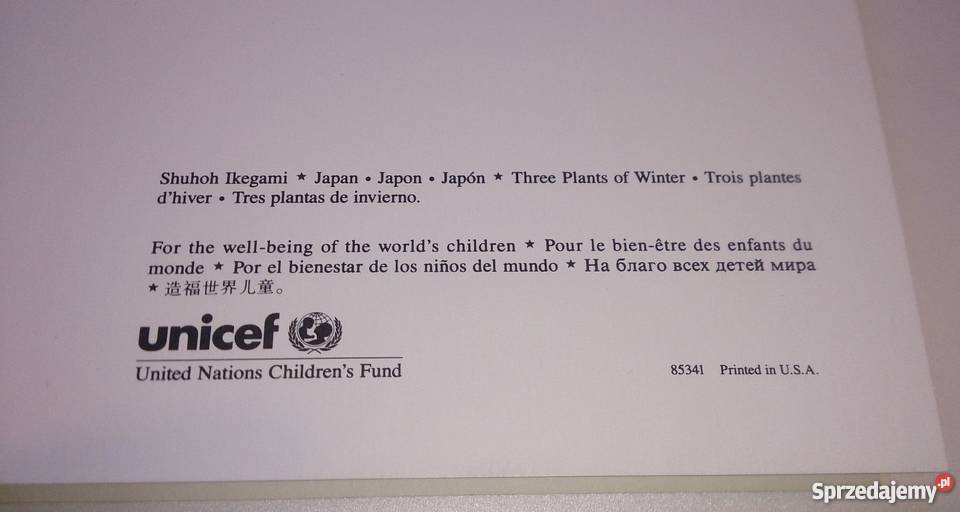 Unicef Zestaw 10 kart 10 kopert Three Plants of śląskie Rogoźnik