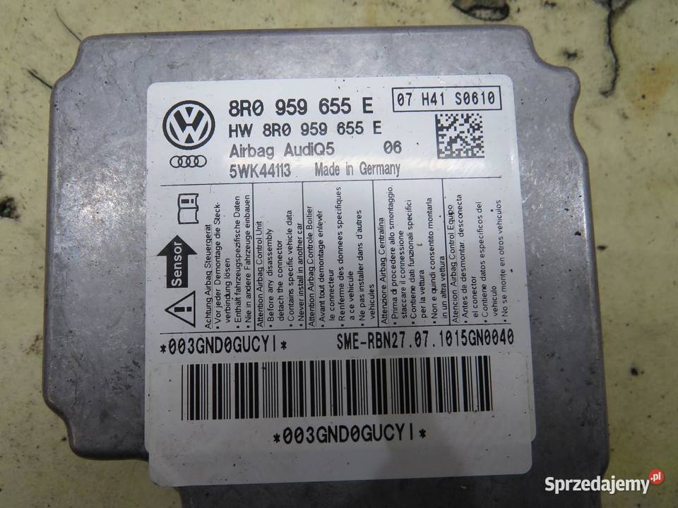 MODUŁ STEROWNIK AIR BAG AUDI Q5 8R 8R0959655E