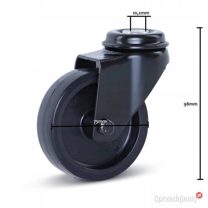Koło skrętne 75mm 60 guma termoplastyczna mazowieckie