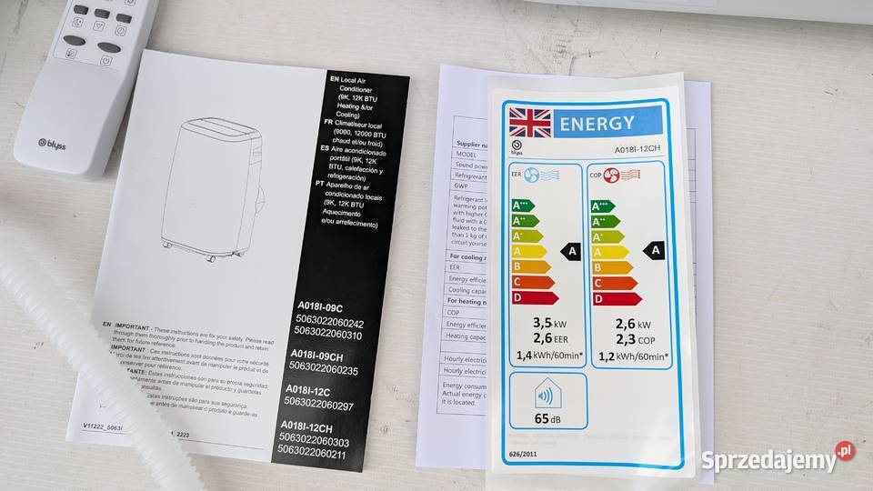 Klimatyzator przenośny Blyss A018I12CH grzanie AGD drobne małopolskie Jadowniki
