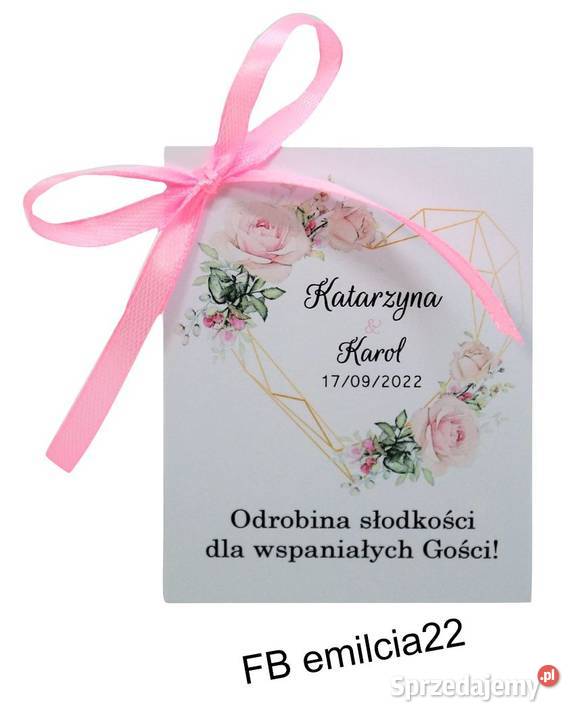 Podziękowania Gości Pudełeczka z Raffaello Ślub lubuskie Zielona Góra