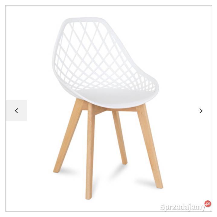Krzesło białe ażurowe drewniane nogi